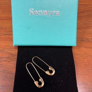 14k Gold Plated Safety Pin Earrings